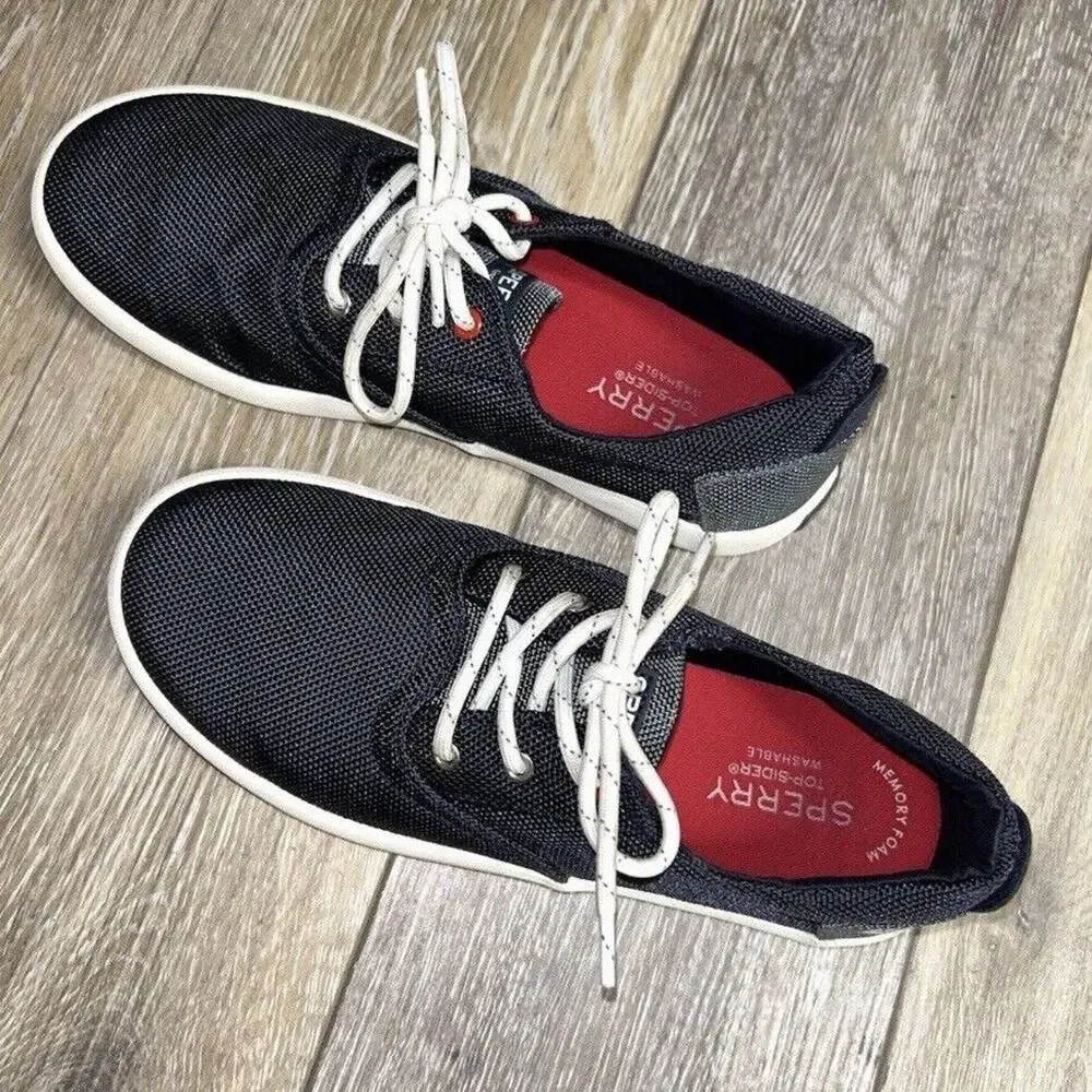 Sperry Top Sider Youth US Size 4M Blue Slip On Boat Memory Foam Sneaker Shoes